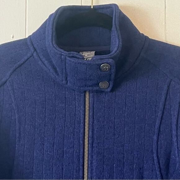 REI Aldervale Full Zip Sweater Fleece Mock Neck Hiking Jacket Blue M - Picture 3 of 12